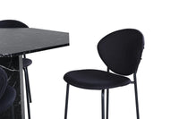 Spisestol 2-pakk + Spisebord rundt ⌀110 – svart