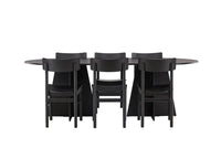 Spisegruppe Bootcut & Montros Oval 230 x 115 + 2-pakk spisestoler – svart
