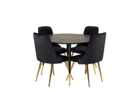 Spisegruppe Deluxe Rund ⌀115 + spisestol 2-pakk – svart