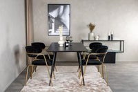 Spisestol Arrow & Silar 2-pakk + Rektangulært spisebord 120 x 80 – svart