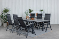 Posisjonsstol Albany & Levels 2-pakk + Spisebord 160 x 100 – svart
