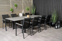 Spisegruppe Levels & Parma rektangulær 160 x 100 + spisestoler 2-pakk – svart