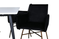 Spisegruppe Jimmy & Petra rektangulær 150 x 90 – hvit og svart