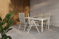 Spisestol Giardini 2-pakk + Rektangulært spisebord 150 x 85 – beige