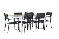 Spisegruppe Copacabana & Merlo 2-pakk 200 x 90 – svart og hvit