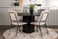 Spisegruppe Olivia & Seda ⌀110 2-pakk – svart og beige