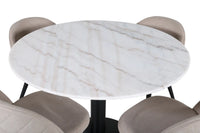 Spisegruppe Velvet & Estelle rund ⌀106 2-pakk – beige og hvit