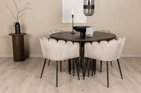 Spisegruppe Limhamn & Stone + Rundt ⌀120 – beige og mokka