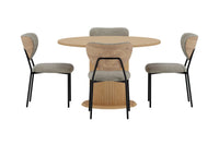 Spisegruppe Reko & Butterfly Ø120 med 2-pakk spisestoler – natur og beige