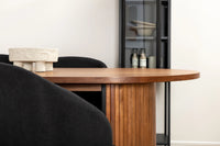 Spisestol Arch & Bianca 2-pakk + Spisebord ovalt 200 x 90 – svart og valnøtt