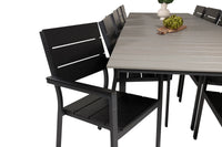 Spisegruppe Levels rektangulær 229 × 100 + spisestol 2-pakk – svart