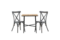 Kafébord Holmbeck & Tablas 70 x 55 + spisestol 2-pakk – natur og mørk grå