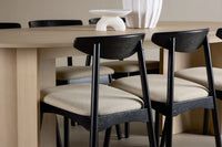Spisestol Ven & Tyresö 2-pakk – svart + Spisebord ovalt 220 x 100 – hvitvasket