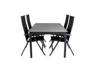 Posisjonsstol Albany & Levels 2-pakk + Spisebord 160 x 100 – svart