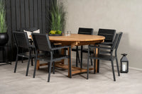 Spisestol Kenya 2-pakk – svart + Spisebord ovalt 180 x 120 – natur