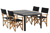 Spisestol Marion 2-pakk + Rektangulært spisebord Togo 150 x 90 – natur og svart