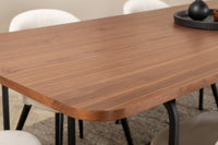 Spisebord Uno & Velvet rektangulært 200 x 90 + spisestol 2-pakk – natur og fløte