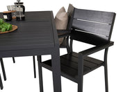 Spisestol Levels & Marbella 2-pakk + rektangulært spisebord 160 x 100 – svart