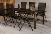 Spisegruppe Giardini & Levanzo 200 x 90 + 2-pakk spisestoler – svart