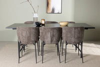 Spisestol Modesto & Astrid 2-pakk – brun + Rektangulært spisebord 200 x 90 – svart