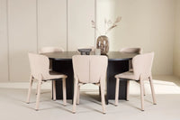 Spisegruppe Strada & Astoria 2-pakk ⌀120 – svart og beige