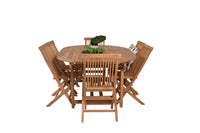 Spisestol Kenya 2-pakk + Spisebord ovalt 180 x 120 – natur