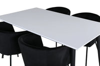 Spisestol og spisebord Berit & Jimmy 150 x 90 – svart og hvit