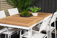 Spisestol Santorini & Panama 2-pakk + Rektangulært spisebord 160 x 90 – hvit