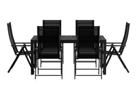 Spisebord Capo & Levanzo 160/240 x 100 + posisjonsstol 2-pakk – svart