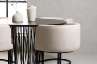 Spisegruppe rund ⌀120 – mocca og beige