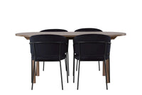 Spisegruppe Selma & Andy 2-pakk + Ovalt 180 x 90 – svart og natur