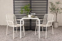 Kafégruppe Borneo & Peking 70 x 70 + 2-pakk spisestoler – beige