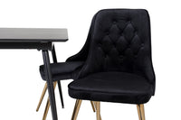 Spisegruppe Silar & Velvet Deluxe 120 x 80 – svart