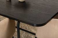 Spisegruppe Berit & Uno 200 x 90 – beige og svart