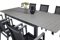 Spisegruppe Levels & Parma rektangulær 160 x 100 + spisestoler 2-pakk – svart