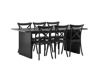 Spisestol 2-pakk + Rektangulært spisebord 200 × 100 – svart