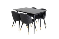 Spisebord rektangulært 120 x 80 + spisestol 2-pakk – svart
