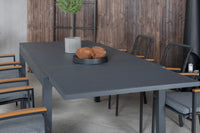 Spisestol Dallas & Marbella 2-pakk + rektangulært spisebord 160 x 100 – svart