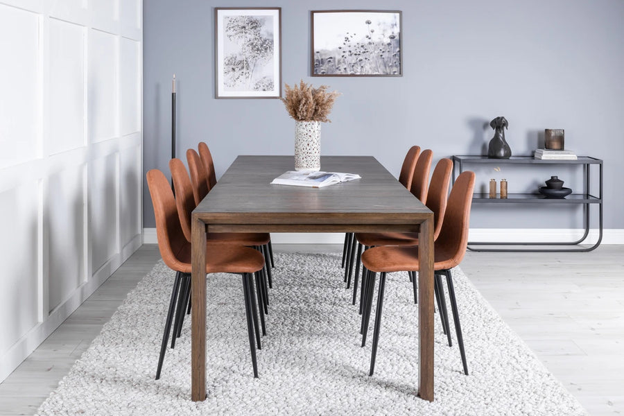 Spisegruppe Slider & Polar 170 x 95 2-pakk – natur og brun