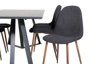 Spisestol Polar & Marina 2-pakk + Rektangulært spisebord 180 x 90 – svart
