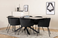Spisegruppe Berit & Piazza 180 x 90 – svart