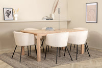 Spisegruppe Slider & Berit 170 x 95 – whitewash og beige