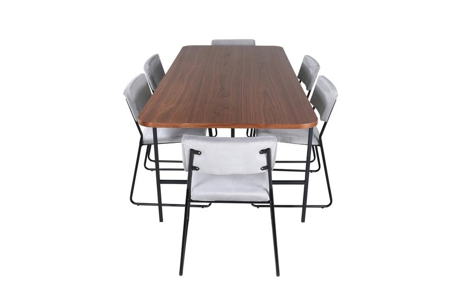 Spisegruppe Kenth & Uno 2-pakk 200 x 90 – grå og natur