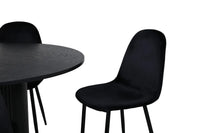 Spisegruppe Bianca & Polar Rund ⌀110 + 2-pakk spisestol – svart