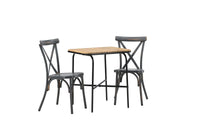 Kafébord Holmbeck & Tablas 70 x 55 + spisestol 2-pakk – natur og mørk grå