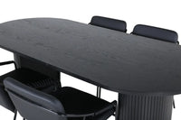 Spisestol Tvist & Bianca 2-pakk + Spisebord ovalt 200 x 90 – svart