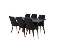 Spisegruppe Gold & Leone 180 x 85 + spisestol 2-pakk – svart