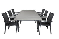 Spisegruppe Levels & Parma rektangulær 160 x 100 + spisestoler 2-pakk – svart