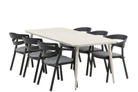 Spisegruppe Slit & Lina 200 x 90 – svart og beige