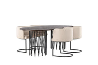 Spisegruppe oval 220 x 100 – mokka og beige